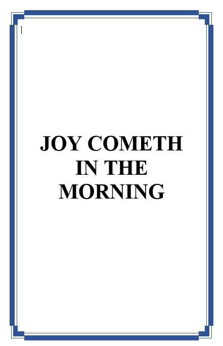 Joy Cometh In The MorningCover001